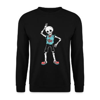 Cool Drôle Squelette - Sweat-shirt Unisexe - noir - Devant - Alina (178cm) & Michal (187cm)
