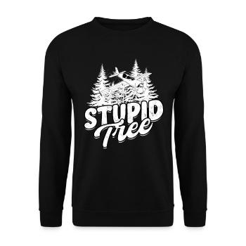 Model Airplane Model Airplane Stupid Tree - Unisex Sweatshirt - black - Front - Alina (178cm) & Michal (187cm)