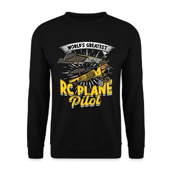 Modellflieger World's Greatest RC Plane Pilot - Unisex Pullover - Schwarz - Vorne - Alina (178cm) & Michal (187cm)