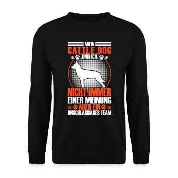 Le bouvier australien est imbattable - Sweat-shirt Unisexe - noir - Devant - Alina (178cm) & Michal (187cm)