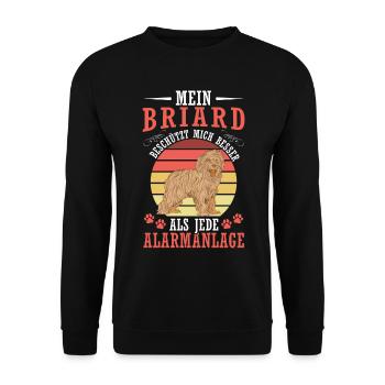 Briard me protège Berger de Brie Briard - Sweat-shirt Unisexe - noir - Devant - Alina (178cm) & Michal (187cm)