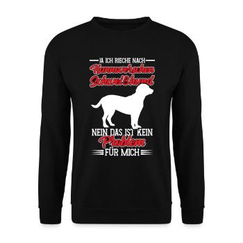 Rieche nach Hannoverscher Schweißhund - Unisex Pullover - Schwarz - Vorne - Alina (178cm) & Michal (187cm)