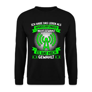 Amateurfunker Leben als Funkamateur - Unisex Pullover - Schwarz - Vorne - Alina (178cm) & Michal (187cm)