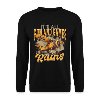 Model Airplane Model Airplane Model Airplane Model Flying - Unisex Sweatshirt - black - Front - Alina (178cm) & Michal (187cm)