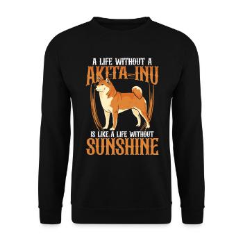 Akita Inu Japanese life without Akita Inu - Unisex Sweatshirt - black - Front - Alina (178cm) & Michal (187cm)