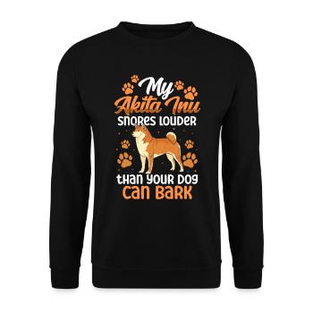 Akita Inu snores loud Japanese Akita Inu - Unisex Sweatshirt - black - Front - Alina (178cm) & Michal (187cm)