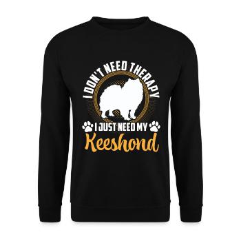 Wolfsspitz Brauche nur Deutscher Wolfsspitz - Unisex Pullover - Schwarz - Vorne - Alina (178cm) & Michal (187cm)