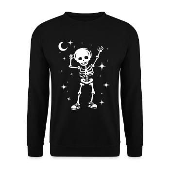 Drôle Squelette Crâne Danse Halloween - Sweat-shirt Unisexe - noir - Devant - Alina (178cm) & Michal (187cm)