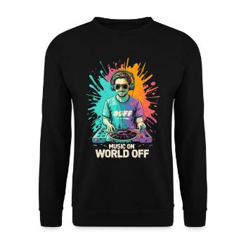 DJ Music On World Off Disc-Jockeys - Unisex Pullover - Schwarz - Vorne - Alina (178cm) & Michal (187cm)