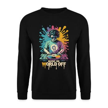 DJ Music On World Off Disc-Jockeys - Unisex Pullover - Schwarz - Vorne - Alina (178cm) & Michal (187cm)