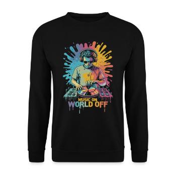 DJ Music On World Off Disc-Jockeys - Unisex Pullover - Schwarz - Vorne - Alina (178cm) & Michal (187cm)