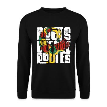 Sankofa Roots Before Routes - Unisex Pullover - Schwarz - Vorne - Alina (178cm) & Michal (187cm)