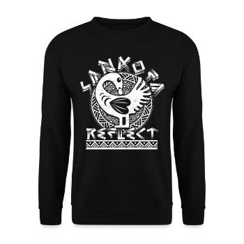 Sankofa Reflect Symbol Adinkra Ghana - Unisex Pullover - Schwarz - Vorne - Alina (178cm) & Michal (187cm)