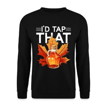 Maple Syrup Maple Tree Maple Sap I'd Tap That - Unisex Sweatshirt - black - Front - Alina (178cm) & Michal (187cm)