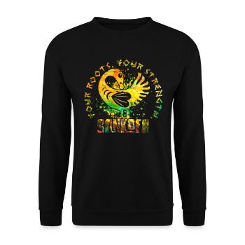 Sankofa Your Roots Your Strength - Unisex Pullover - Schwarz - Vorne - Alina (178cm) & Michal (187cm)