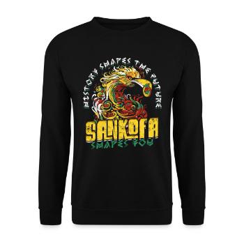 History Shapes The Future Sankofa Shapes You - Unisex Pullover - Schwarz - Vorne - Alina (178cm) & Michal (187cm)
