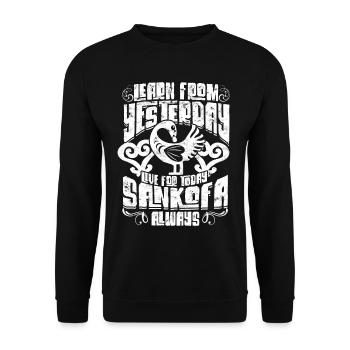 Sankofa Symbol Adinkra Ghana - Unisex Pullover - Schwarz - Vorne - Alina (178cm) & Michal (187cm)