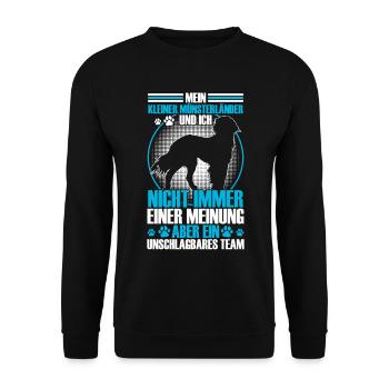 Mein Kleiner Münsterländer ist unschlagbar - Unisex Pullover - Schwarz - Vorne - Alina (178cm) & Michal (187cm)