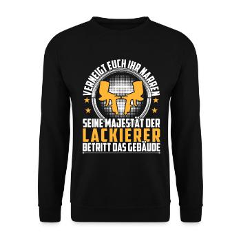 Vehicle Painter His Majesty the Car Painter - Unisex Sweatshirt - black - Front - Alina (178cm) & Michal (187cm)