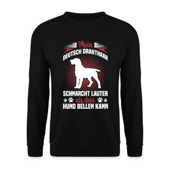 German wirehaired dog snores louder - Unisex Sweatshirt - black - Front - Alina (178cm) & Michal (187cm)