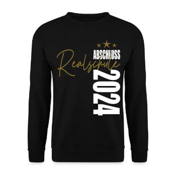 Abschluss 2024 Realschule - Unisex Pullover - Schwarz - Vorne - Alina (178cm) & Michal (187cm)