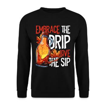 Maple Syrup Maple Sap Embrace Love The Sip - Unisex Sweatshirt - black - Front - Alina (178cm) & Michal (187cm)