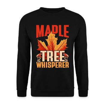 Maple Syrup Maple Tree Whisperer - Unisex Sweatshirt - black - Front - Alina (178cm) & Michal (187cm)
