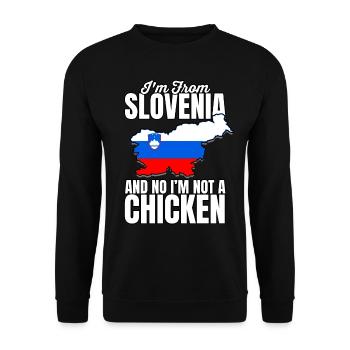 Slowenien I'm From Slovenia Not A Chicken - Unisex Pullover - Schwarz - Vorne - Alina (178cm) & Michal (187cm)