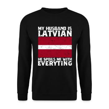 Latvia Latvian Lette - Unisex Sweatshirt - black - Front - Alina (178cm) & Michal (187cm)