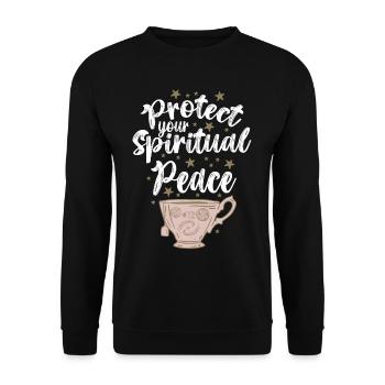 Okkultismus Teeblattlesen Protect Spiritual Peace - Unisex Pullover - Schwarz - Vorne - Alina (178cm) & Michal (187cm)