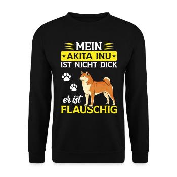 Akita Inu is just fluffy Japanese Akita Inu - Unisex Sweatshirt - black - Front - Alina (178cm) & Michal (187cm)