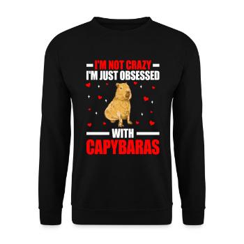 Capybara pas fou Capybara d’Amérique du Sud - Sweat-shirt Unisexe - noir - Devant - Alina (178cm) & Michal (187cm)