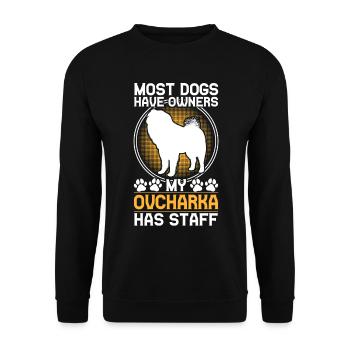 Ovcharka a le personnel Caucasien Ovcharka - Sweat-shirt Unisexe - noir - Devant - Alina (178cm) & Michal (187cm)