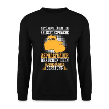 Asphalt Builder Talks to Soliloquies Road Builder - Unisex Sweatshirt - black - Front - Alina (178cm) & Michal (187cm)