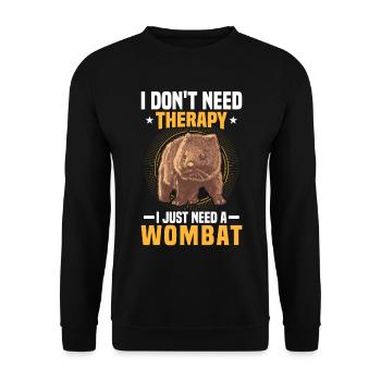 Brauche nur Wombat Australien Beuteltier - Unisex Pullover - Schwarz - Vorne - Alina (178cm) & Michal (187cm)