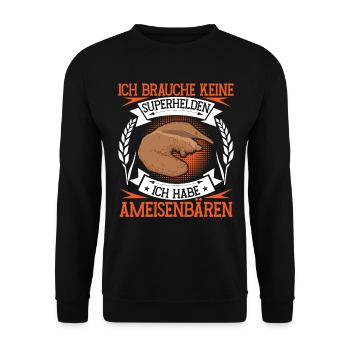 I Have Anteaters Anteating Bear - Unisex Sweatshirt - black - Front - Alina (178cm) & Michal (187cm)