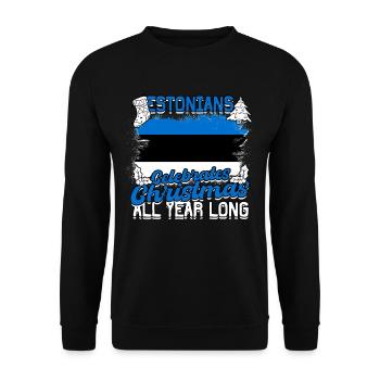 Estonien Estonie - Sweat-shirt Unisexe - noir - Devant - Alina (178cm) & Michal (187cm)