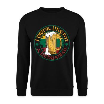Lithuanian Lithuania I Drink Like I'm A Lithuanian - Unisex Sweatshirt - black - Front - Alina (178cm) & Michal (187cm)