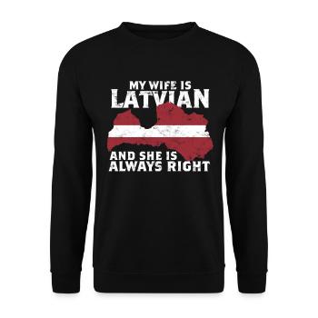 Latvia Latvian Lette - Unisex Sweatshirt - black - Front - Alina (178cm) & Michal (187cm)