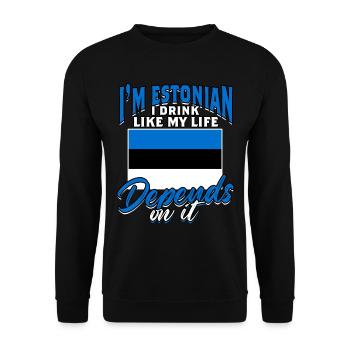 Estonien Estonie - Sweat-shirt Unisexe - noir - Devant - Alina (178cm) & Michal (187cm)