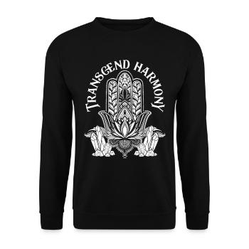 Transcend Harmony Meditation Mantra - Unisex Pullover - Schwarz - Vorne - Alina (178cm) & Michal (187cm)