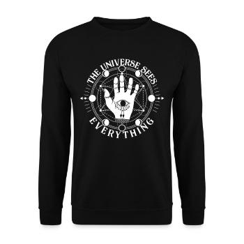 Okkultismus Estoterik Estoterisch Astrologie - Unisex Pullover - Schwarz - Vorne - Alina (178cm) & Michal (187cm)