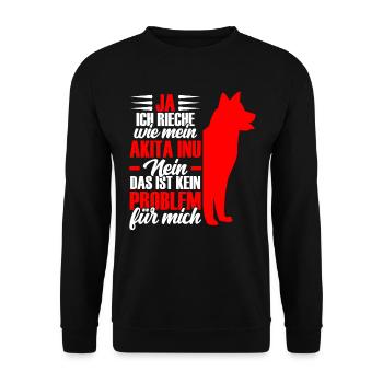 Akita Inu Japanese smell of Akita Inu - Unisex Sweatshirt - black - Front - Alina (178cm) & Michal (187cm)