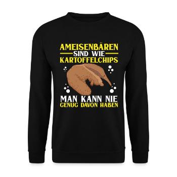 Jamais assez de fourmilier Ours mangeur de fourmis - Sweat-shirt Unisexe - noir - Devant - Alina (178cm) & Michal (187cm)