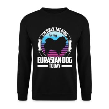 Ne parler qu’à Spitz eurasien - Sweat-shirt Unisexe - noir - Devant - Alina (178cm) & Michal (187cm)
