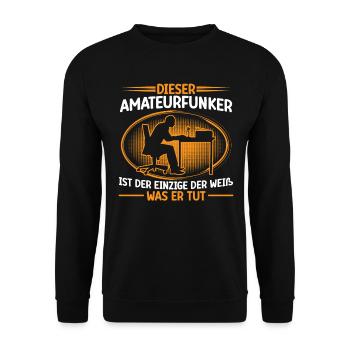 L’opérateur radio amateur sait ce qu’il fait Radio amateur - Sweat-shirt Unisexe - noir - Devant - Alina (178cm) & Michal (187cm)