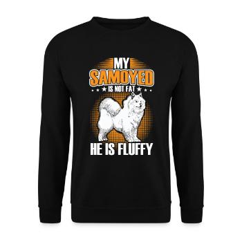 Samojede ist nur fluffig Schlittenhund - Unisex Pullover - Schwarz - Vorne - Alina (178cm) & Michal (187cm)