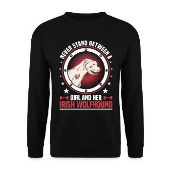Fille avec lévrier irlandais lévrier - Sweat-shirt Unisexe - noir - Devant - Alina (178cm) & Michal (187cm)