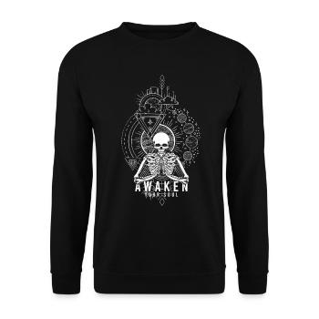 Okkultismus Estoterik Estoterisch Gothic - Unisex Pullover - Schwarz - Vorne - Alina (178cm) & Michal (187cm)