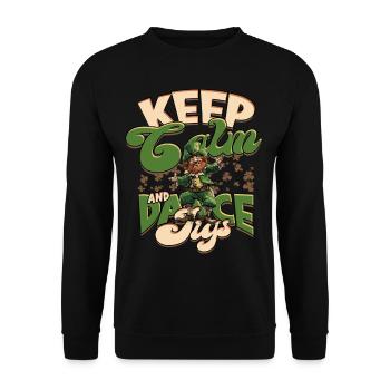 Irish Dance Keep Calm And Dance Jigs - Unisex Sweatshirt - black - Front - Alina (178cm) & Michal (187cm)